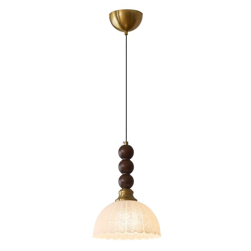 Avshaara lámpara colgante de elegancia tradicional y estilo vintage con pantalla de tejido y estructura de madera