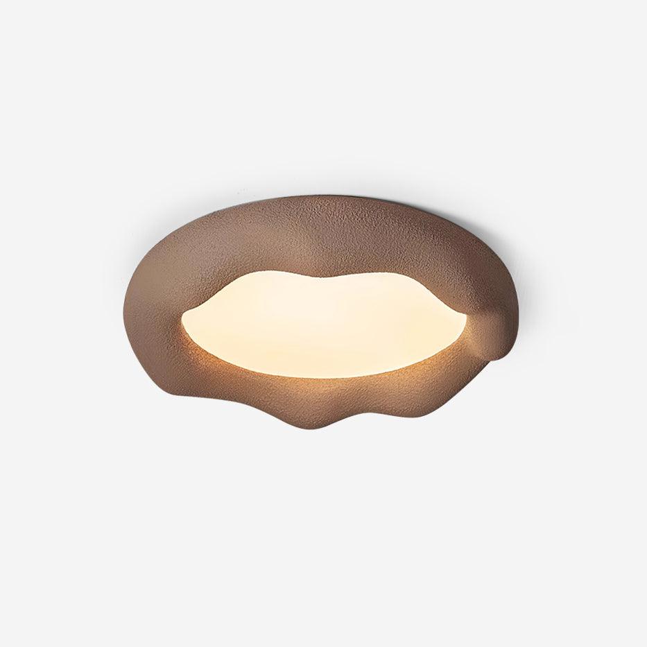 Lámpara de techo orgánica de resina y fibra en beige