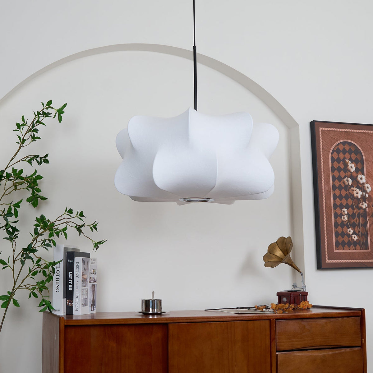 Luxe lámpara colgante contemporánea de seda