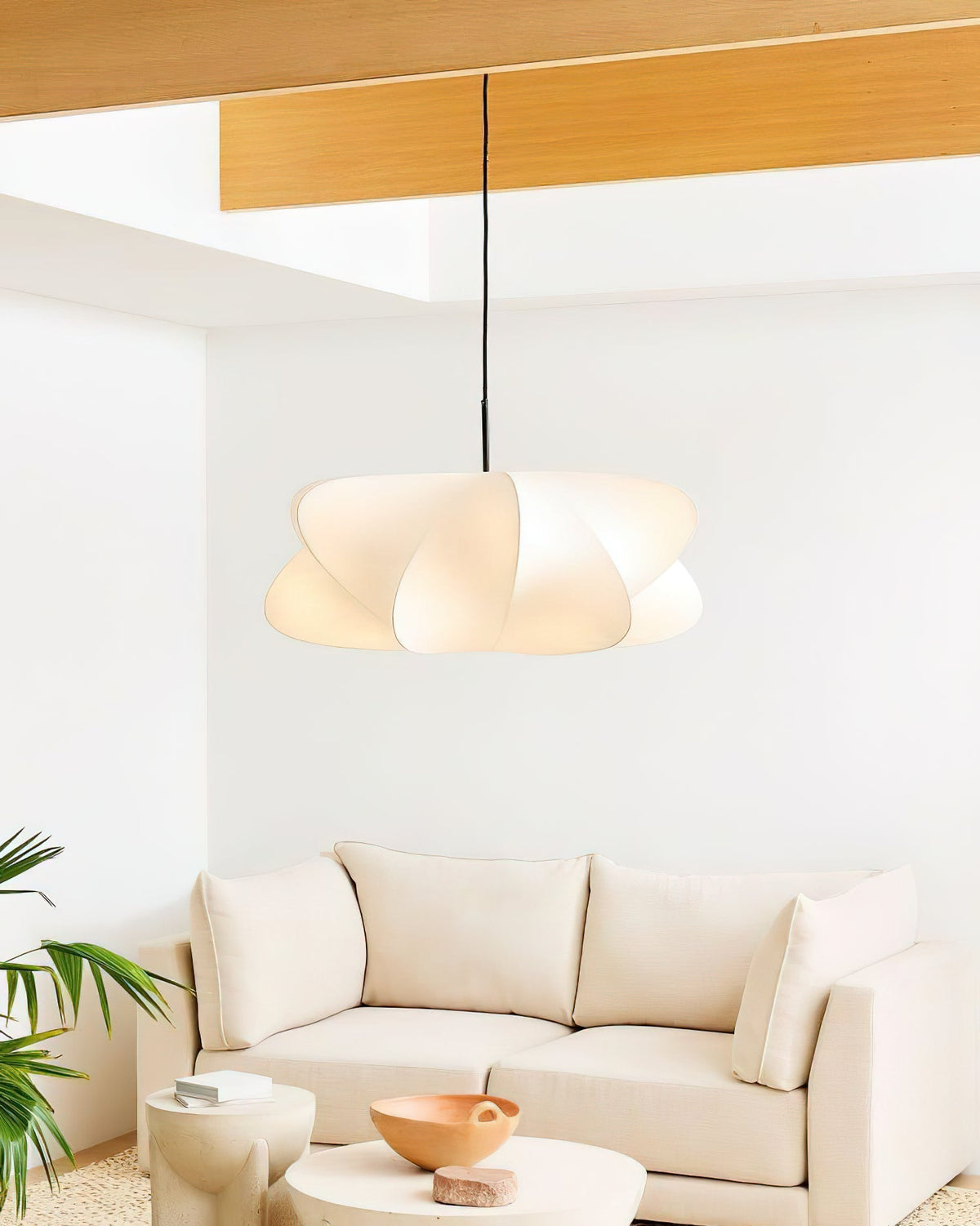 Luxe lámpara colgante contemporánea de seda