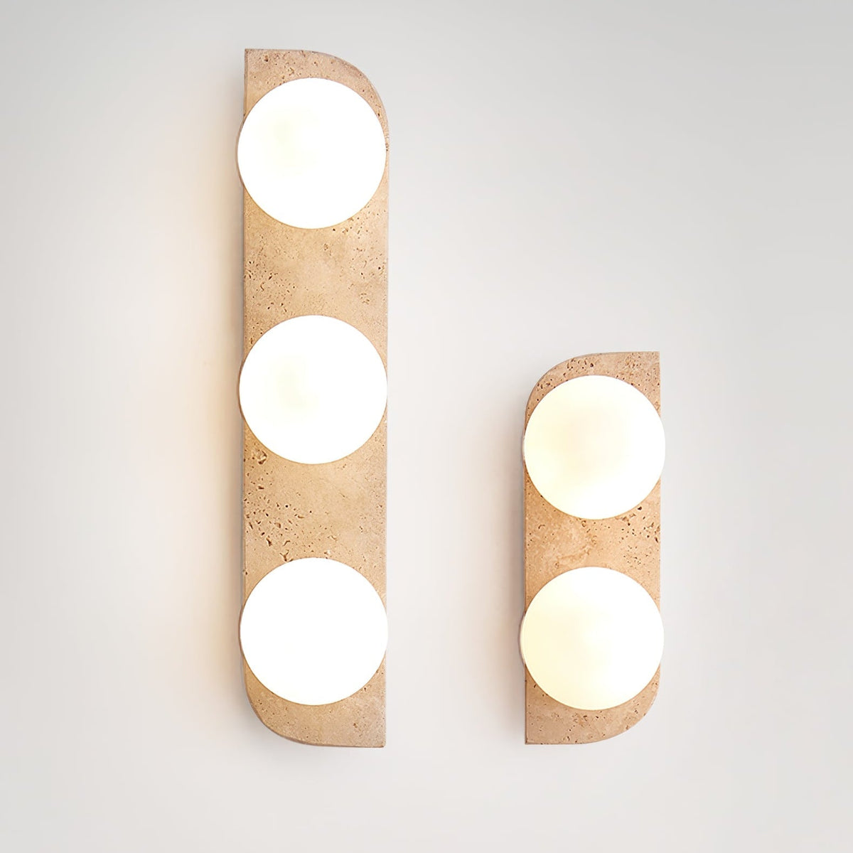 Serearia aplique de pared minimalista de travertino con enchufe enchufable