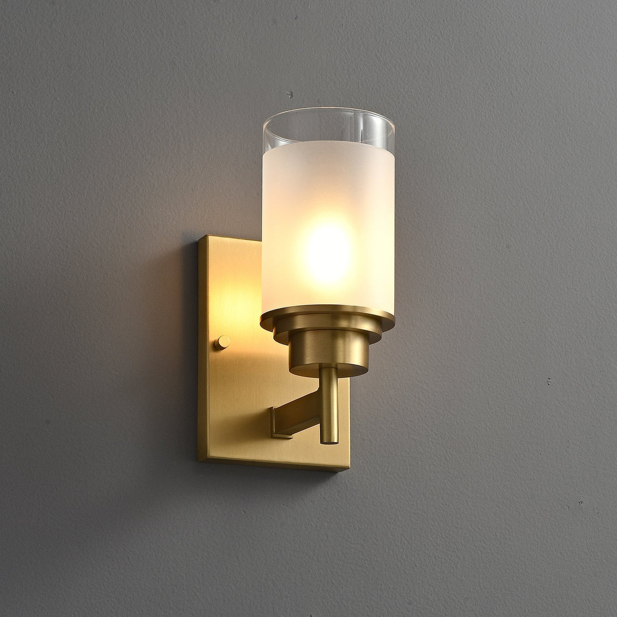 Myvele aplique de pared elegancia Vintage en latón con pantalla de vidrio