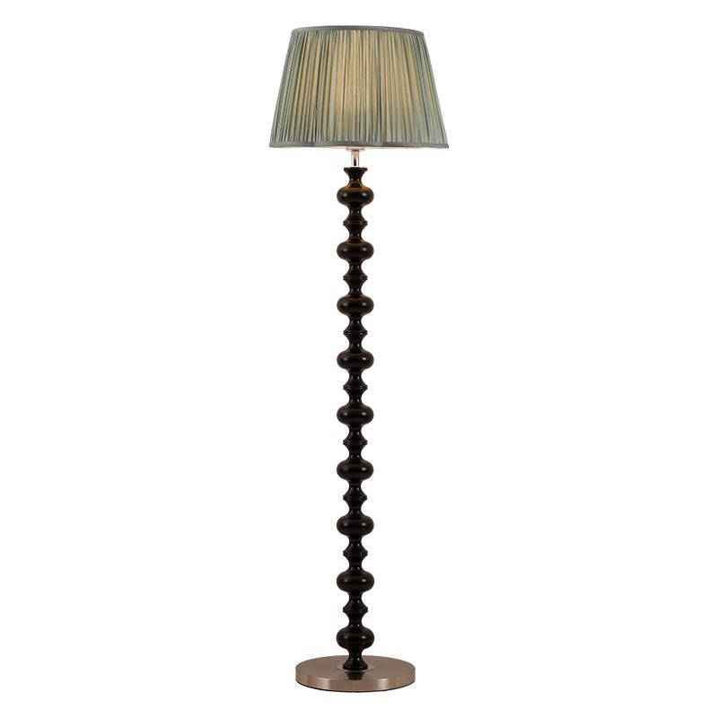 Rinivaine lámpara de pie de madera y tejido