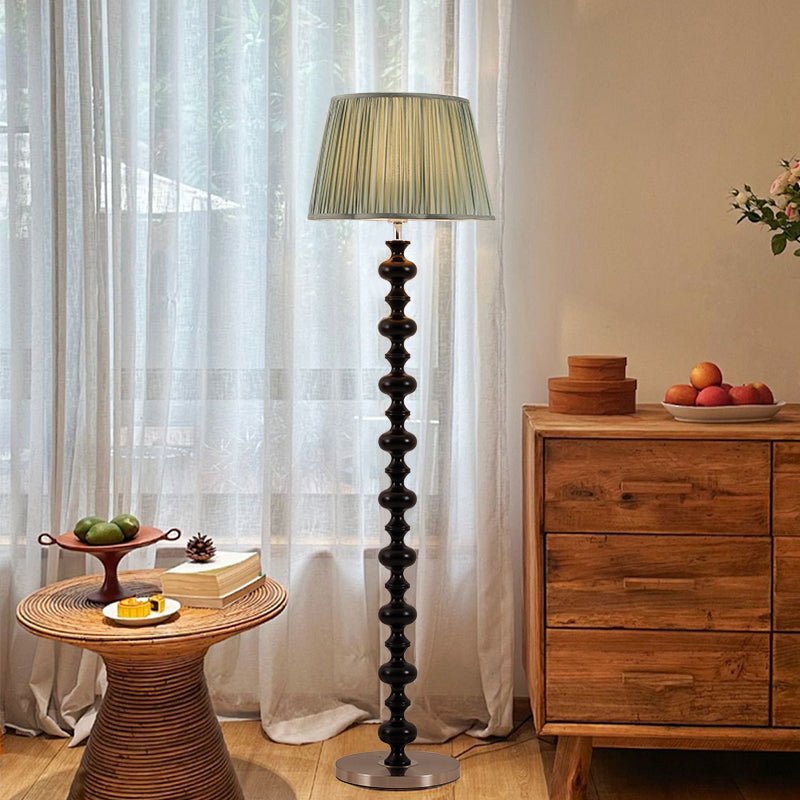 Rinivaine lámpara de pie de madera y tejido