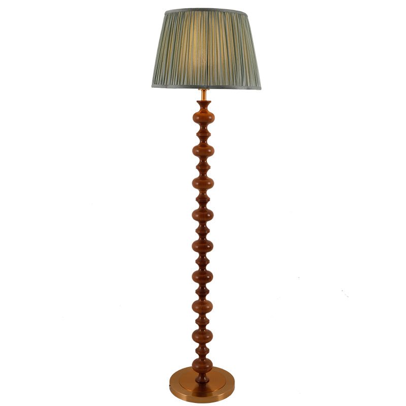 Rinivaine lámpara de pie de madera y tejido