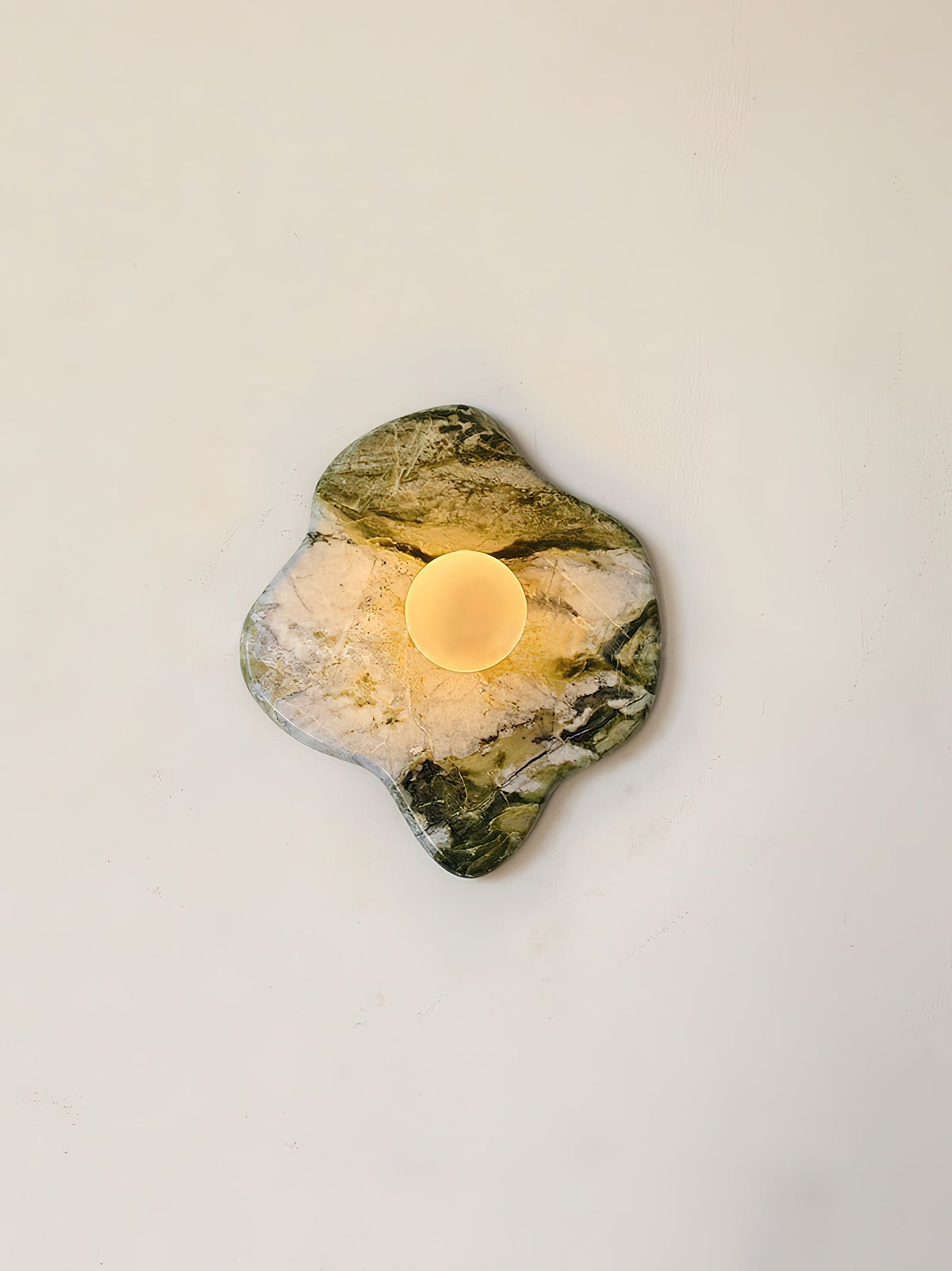 Celivaine aplique de pared en vidrio y mármol verde