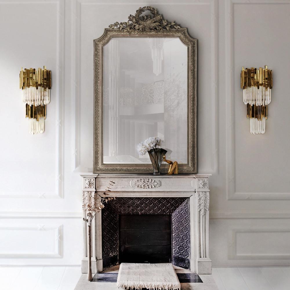 Vevyniel aplique de pared postmoderno de lujo en cristal Empire