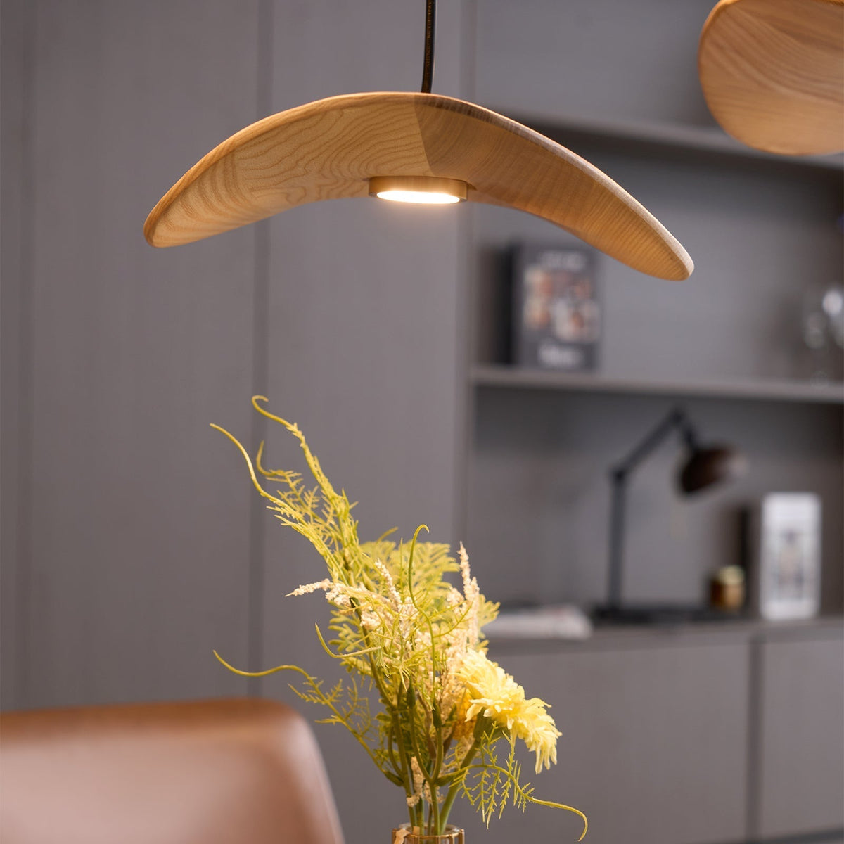 Abbott lámpara de araña moderna minimalista sin hojas, madera