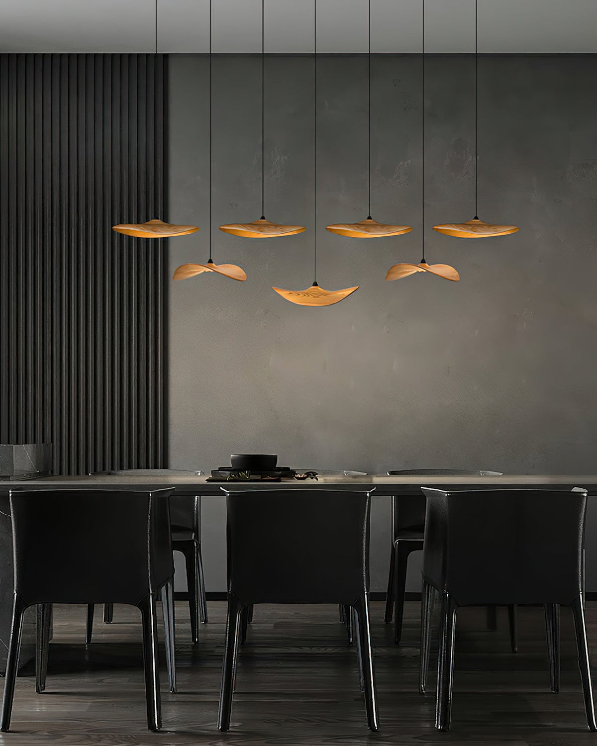 Abbott lámpara de araña moderna minimalista sin hojas, madera