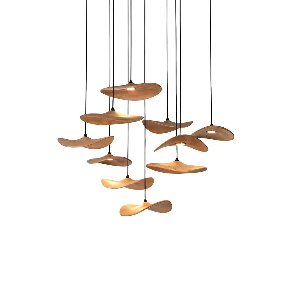 Abbott lámpara de araña moderna minimalista sin hojas, madera