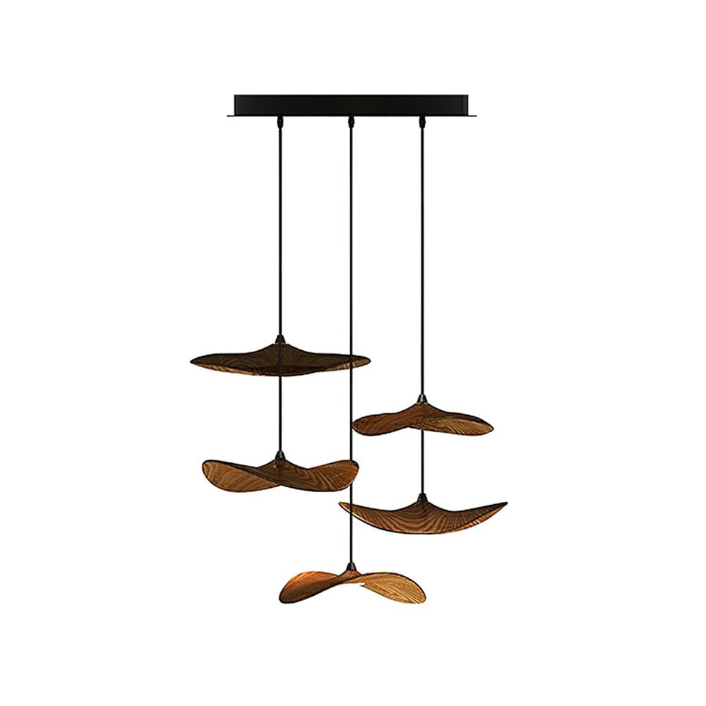Abbott lámpara de araña moderna minimalista sin hojas, madera