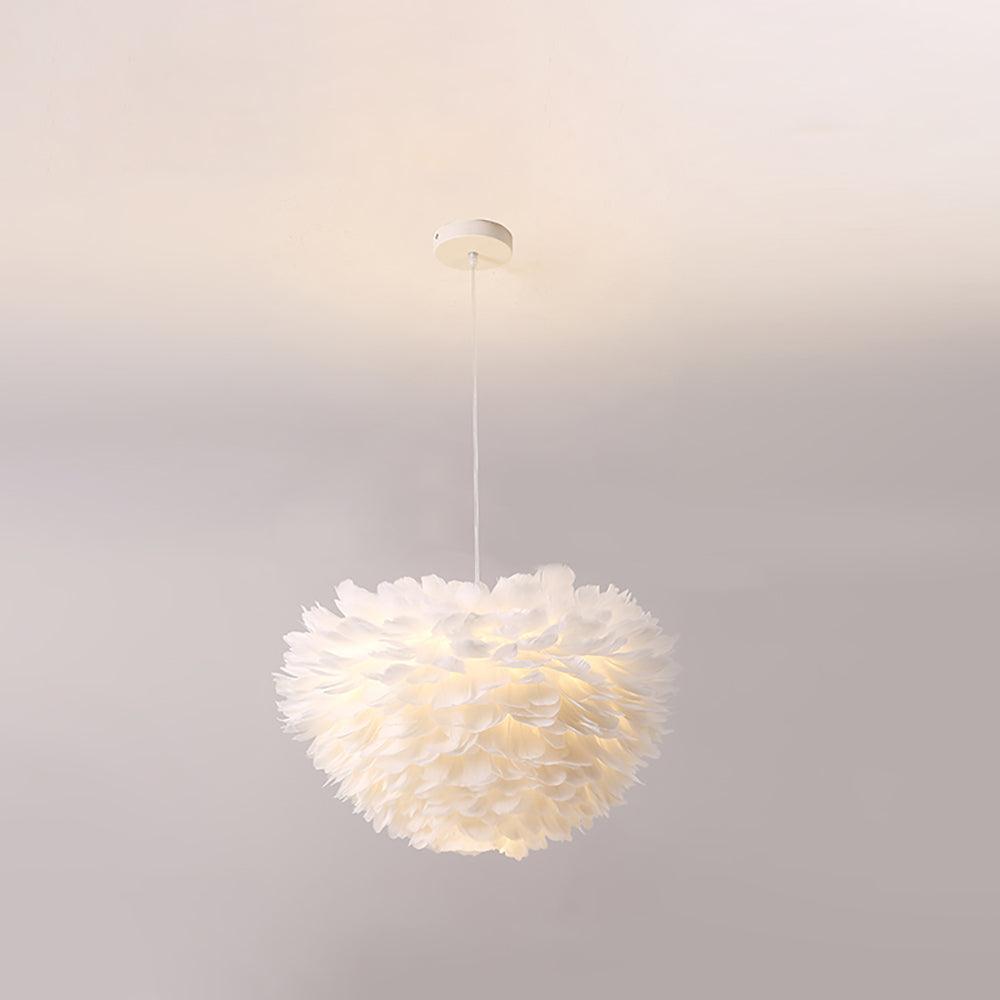 Deveno lámpara colgante plumas de ganso