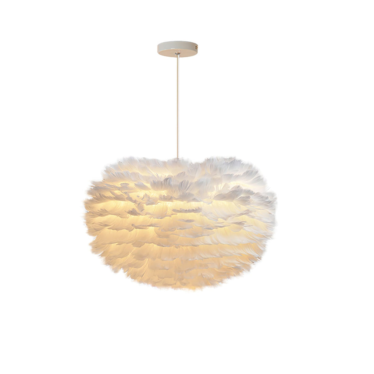 Deveno lámpara colgante plumas de ganso