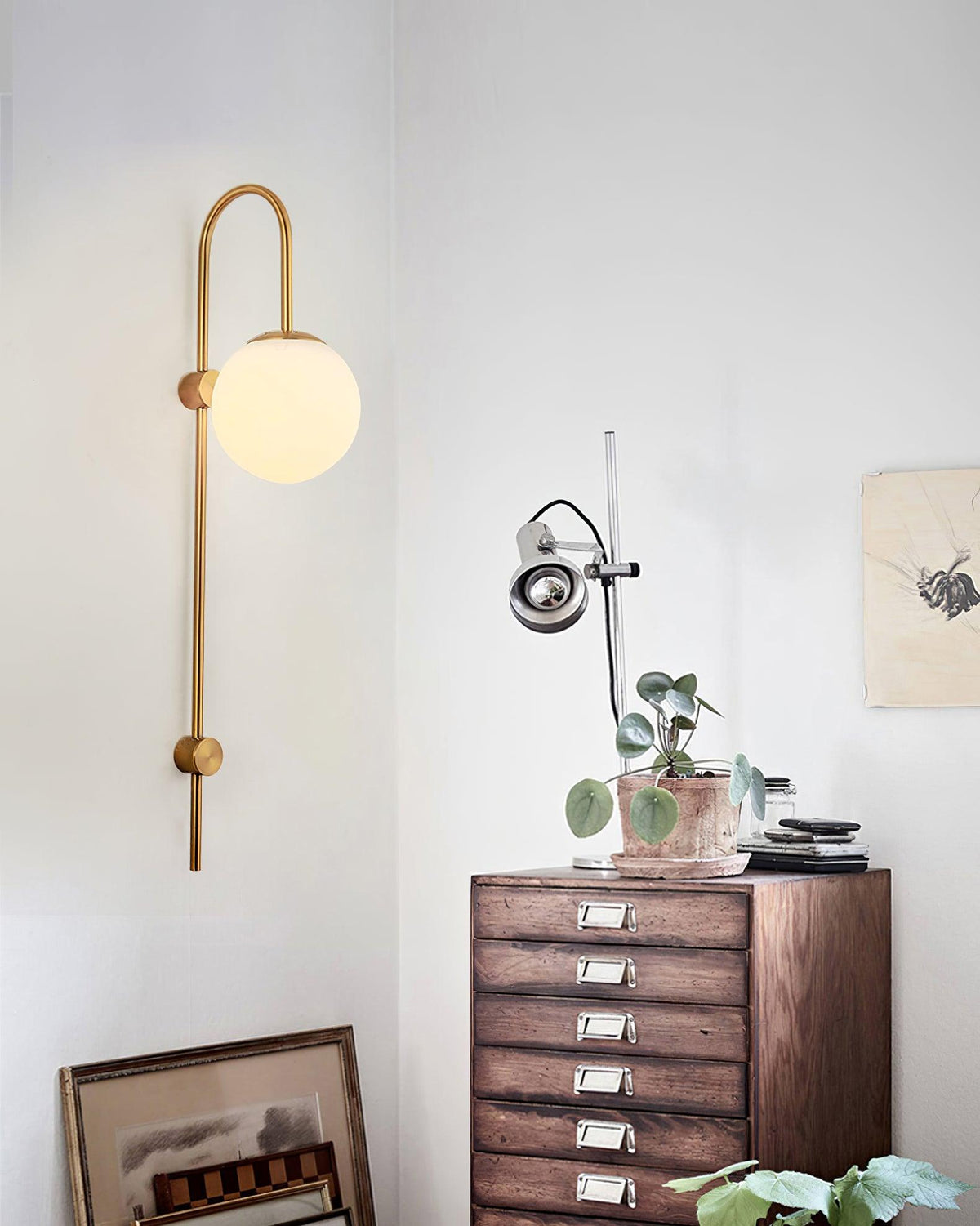 Cavelir aplique de pared Premium nórdico con arte en vidrio