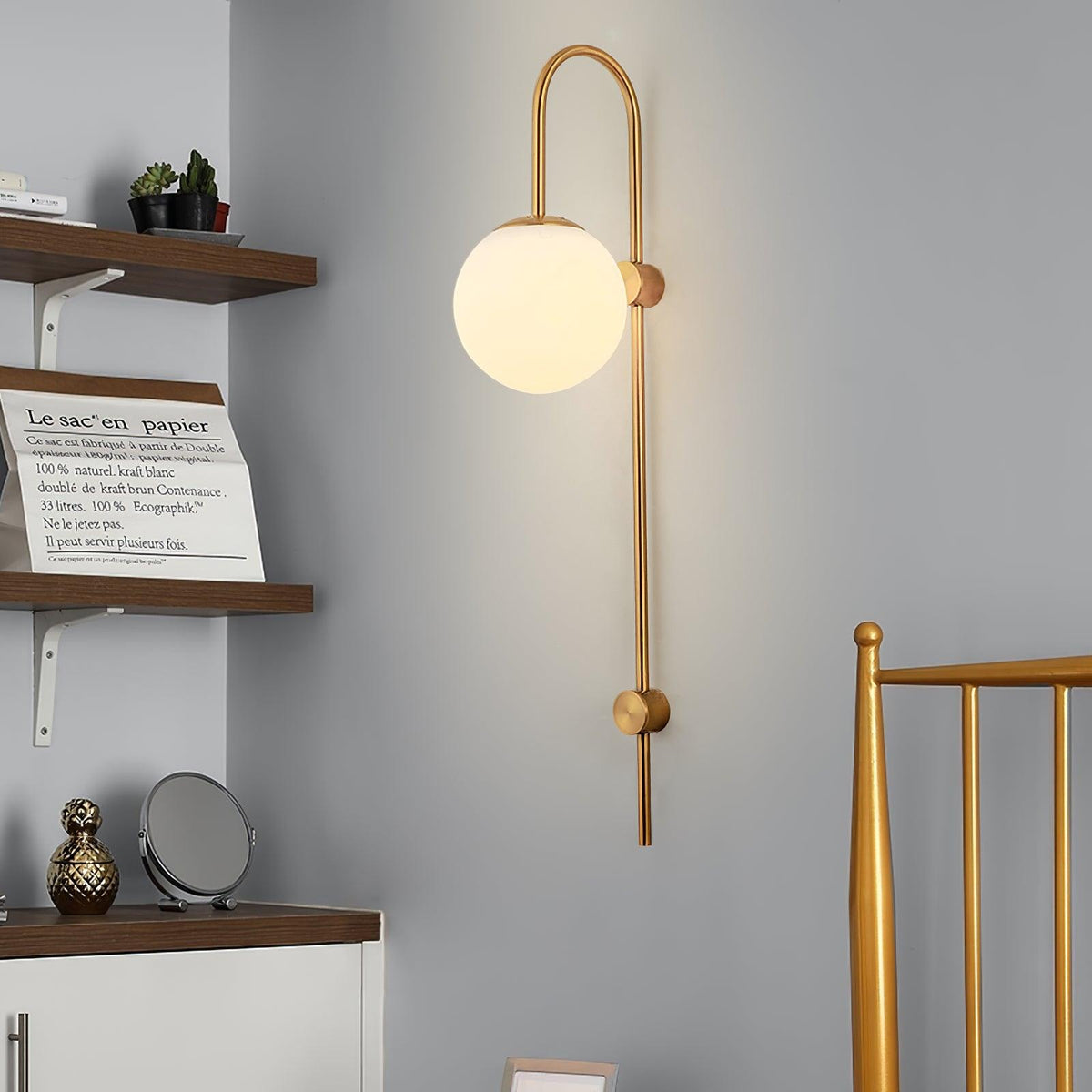 Cavelir aplique de pared Premium nórdico con arte en vidrio