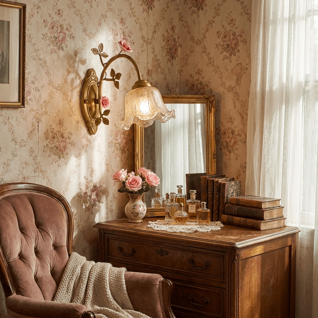 Evamarie aplique de pared Rose