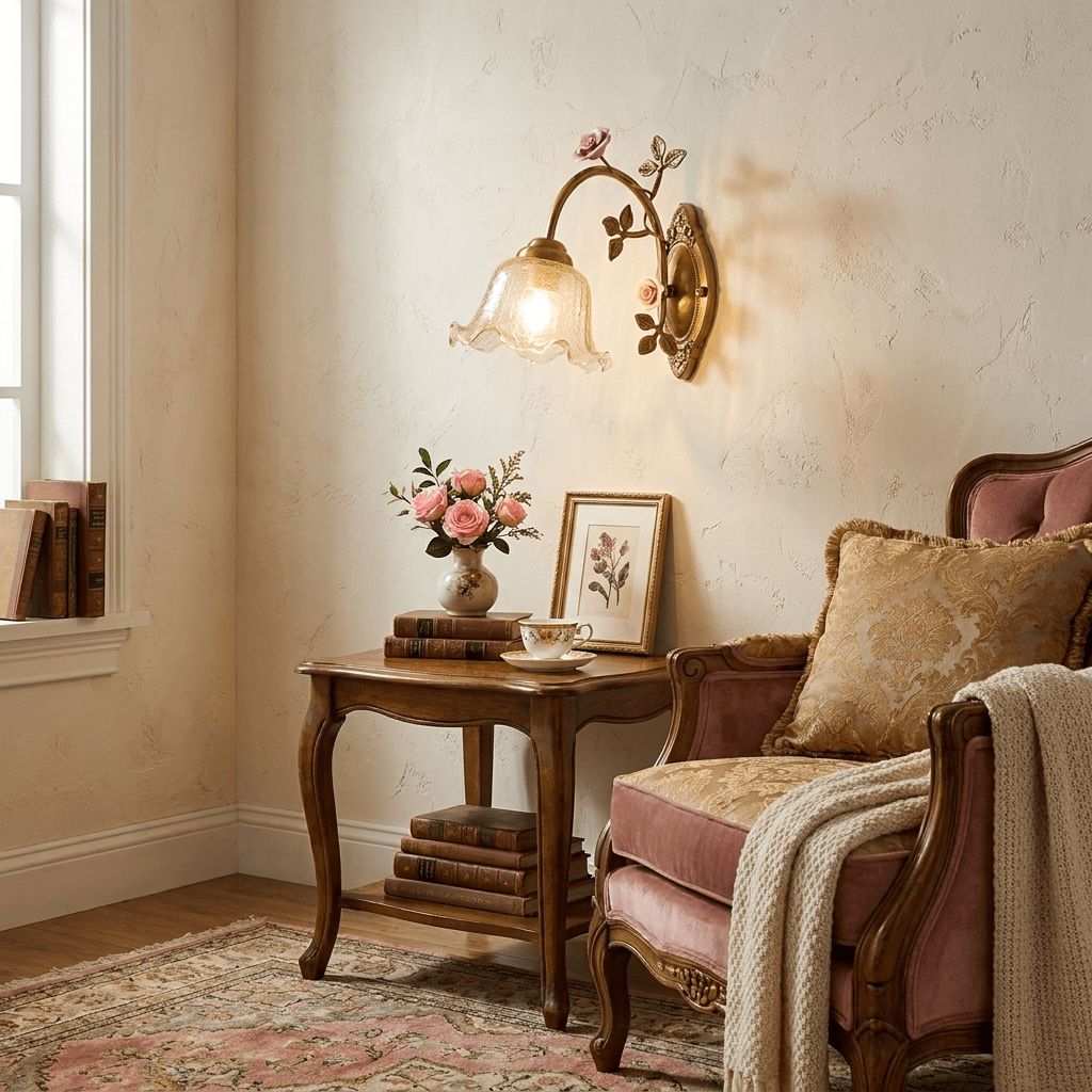 Evamarie aplique de pared Rose