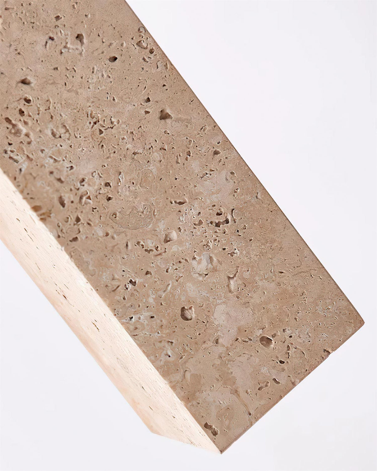 Lámpara Colgante Geométrica de Madera y Travertino Minimalista Nórdica
