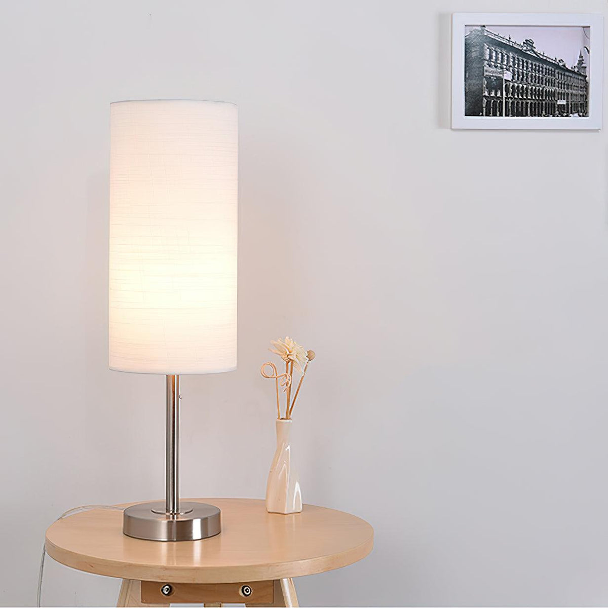 Brirel lámpara de mesa de tela minimalista