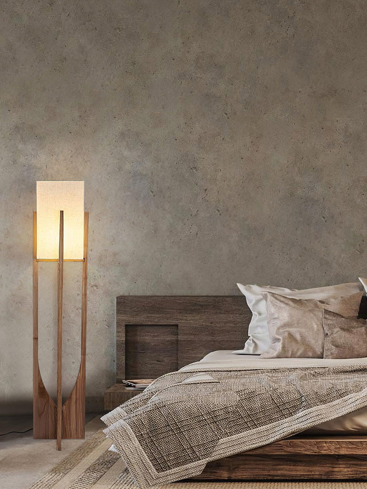 Syleia lámpara de pie de madera moderna