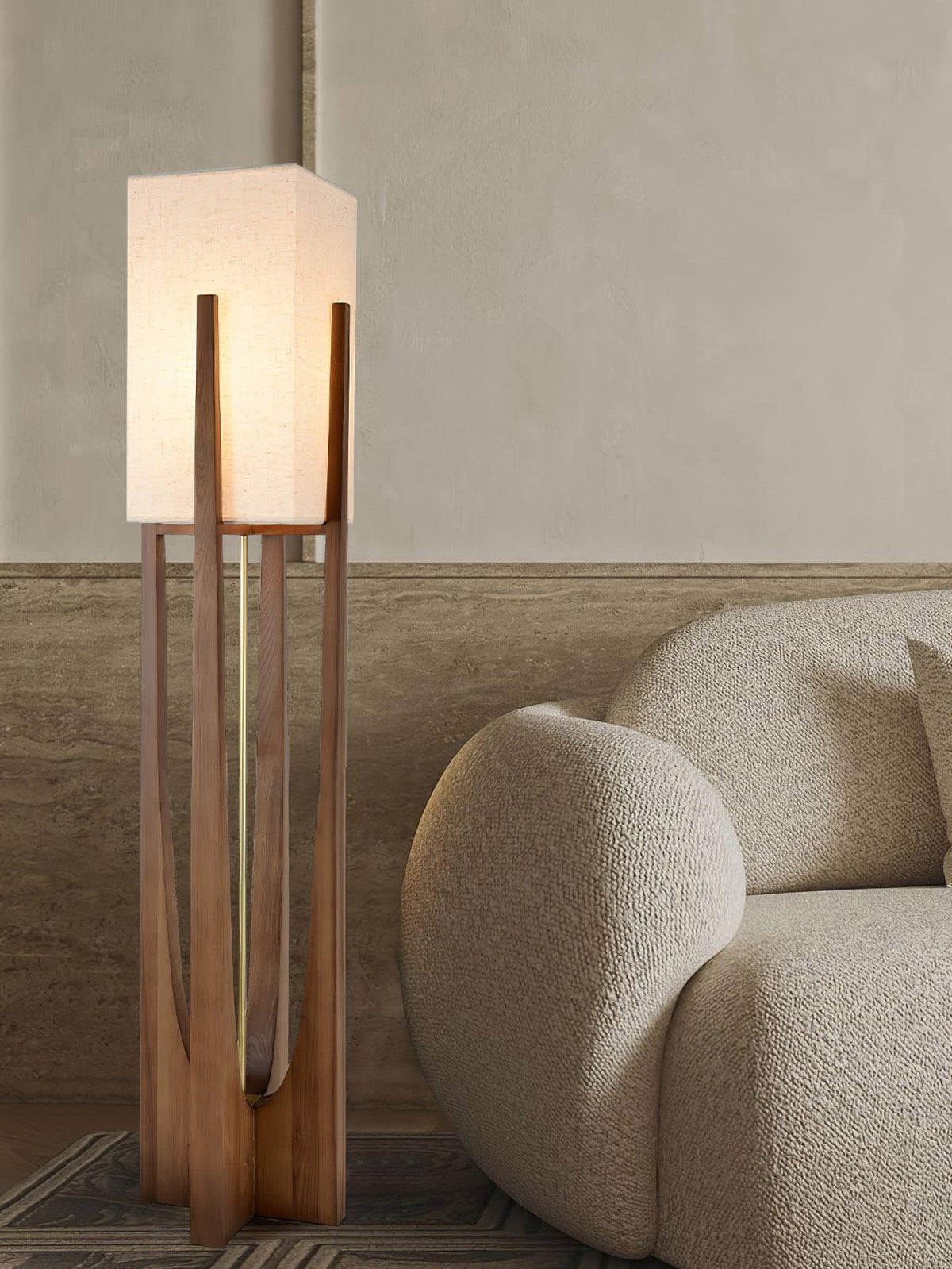 Syleia lámpara de pie de madera moderna