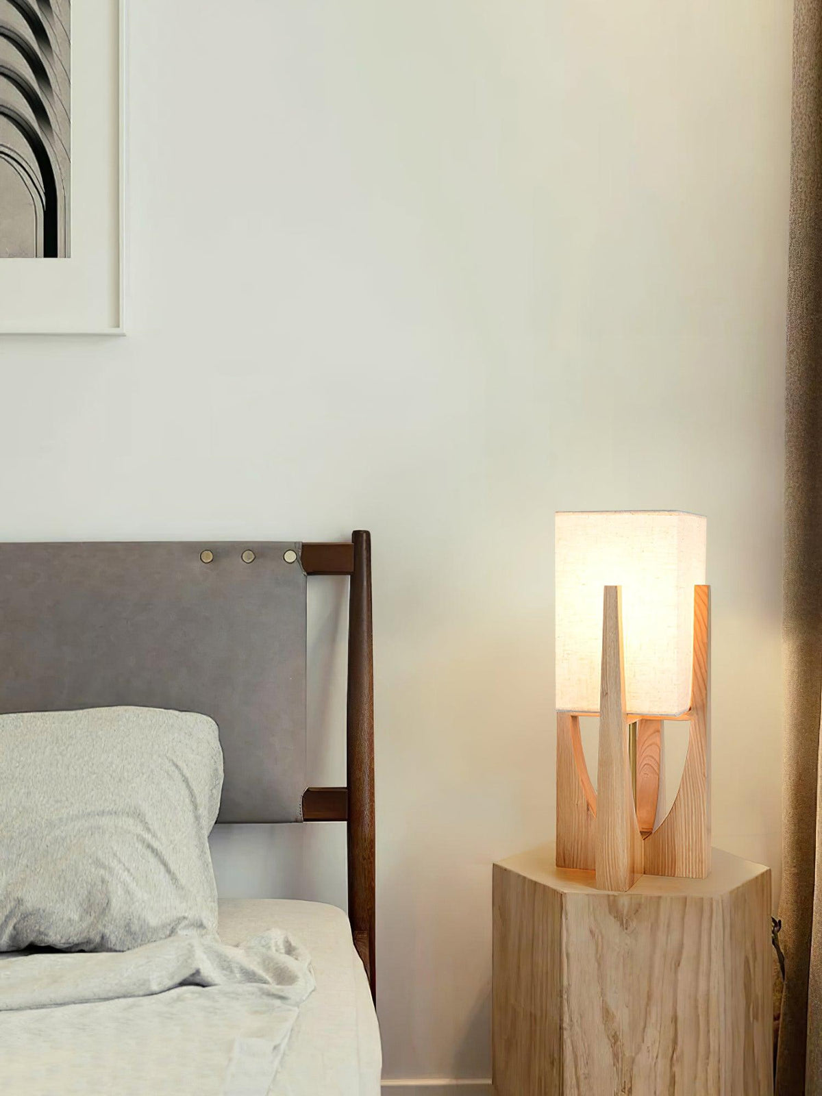 Syleia lámpara de pie de madera moderna