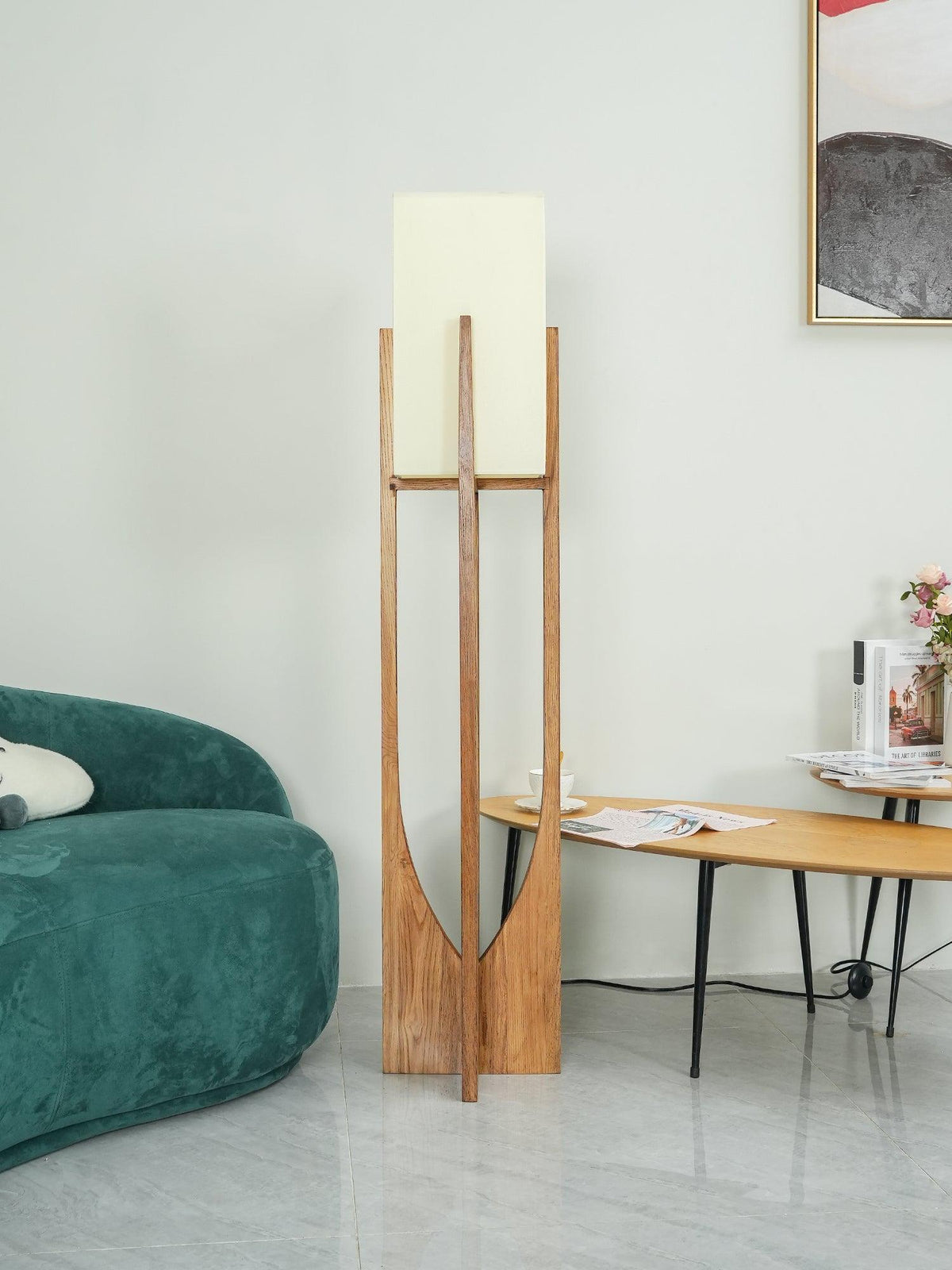 Syleia lámpara de pie de madera moderna