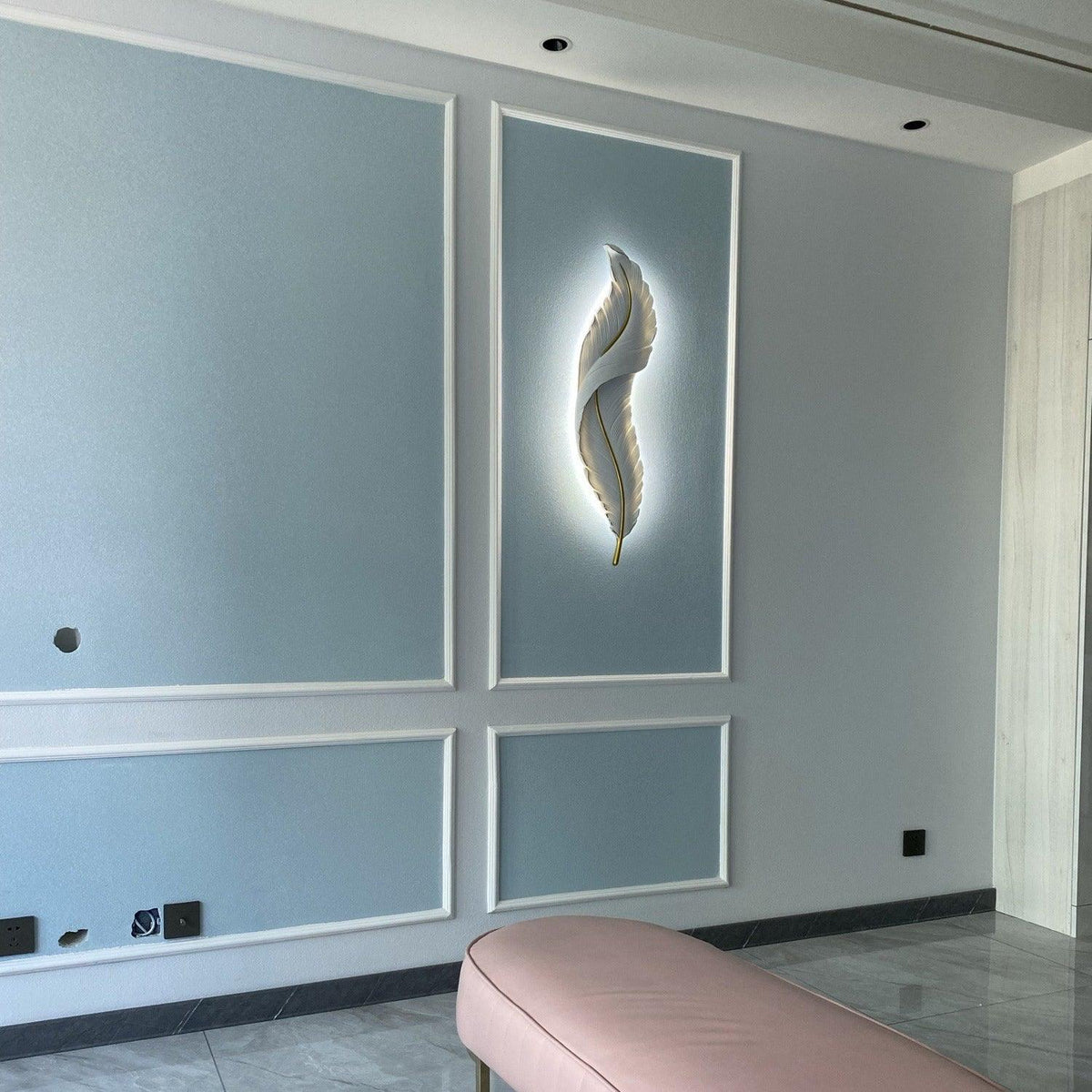 Arvess aplique de pared individual de resina Creatividad Pluma