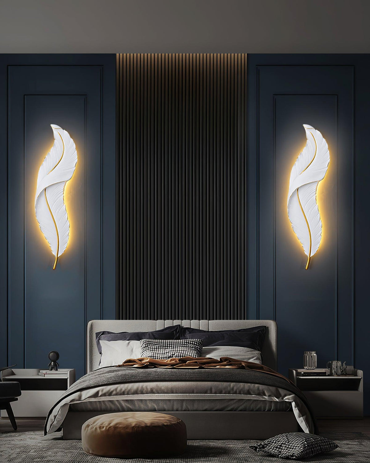 Arvess aplique de pared individual de resina Creatividad Pluma