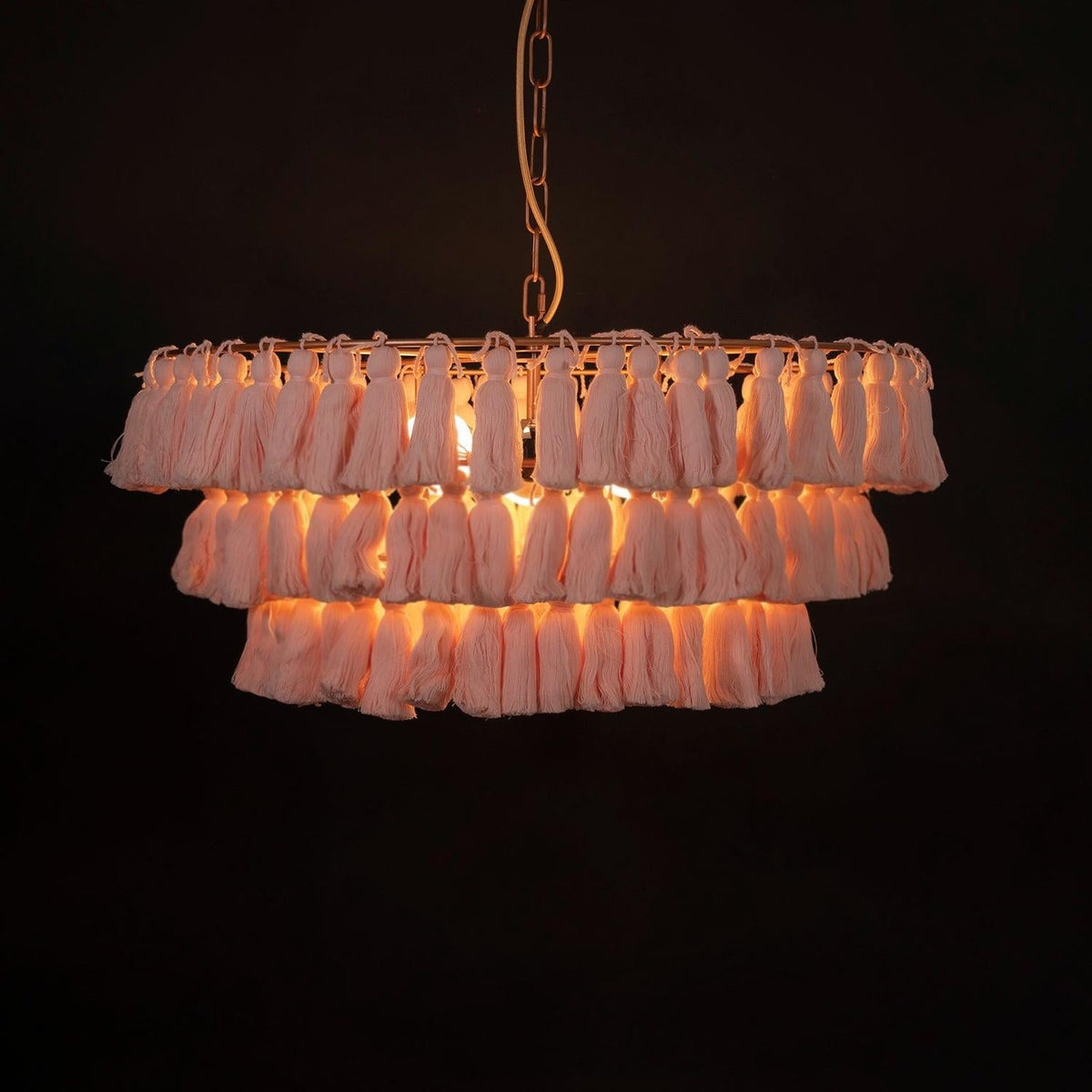Lustra Chandelier Pink Bohemian Chic Lámpara de Araña Rosa Bohemia Chic