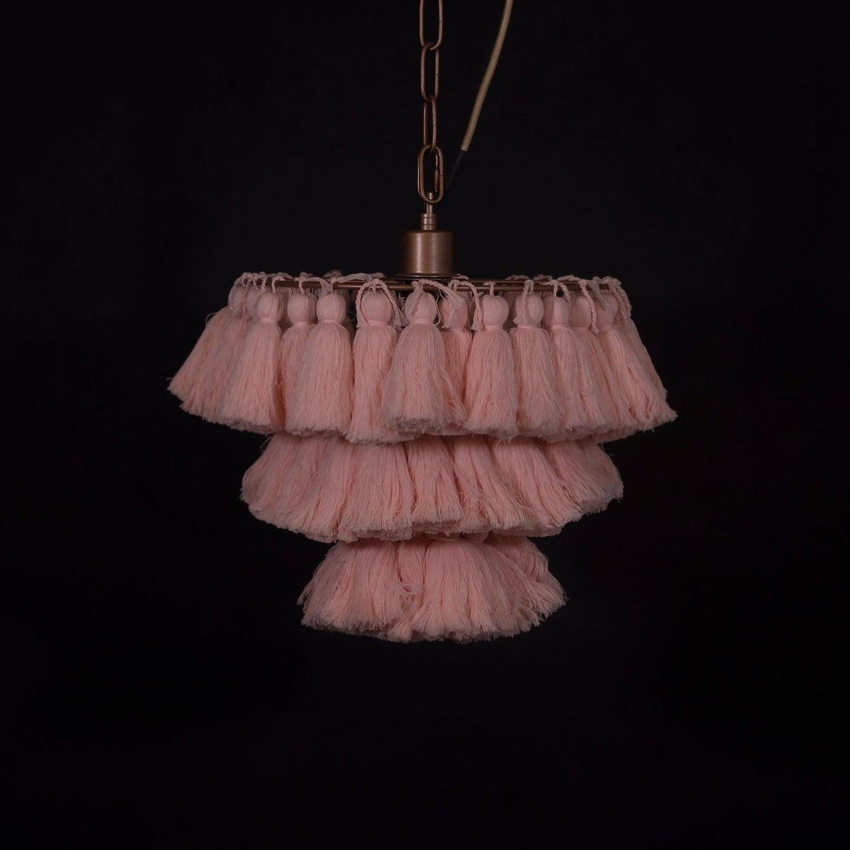 Lustra Chandelier Pink Bohemian Chic Lámpara de Araña Rosa Bohemia Chic