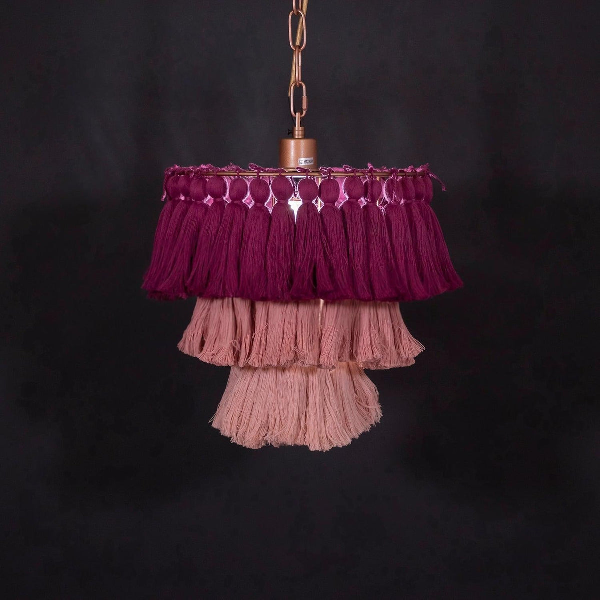 Lustra Chandelier Pink Bohemian Chic Lámpara de Araña Rosa Bohemia Chic