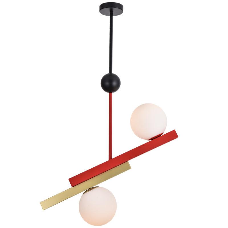 Veveny lámpara colgante doble globo lineal barras geométricas