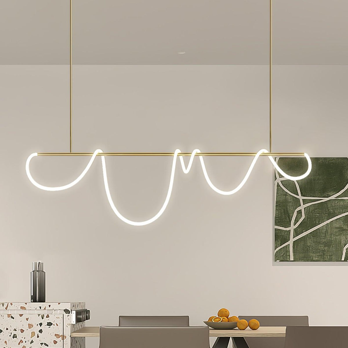 Vocor lámpara de araña Flexible Silicona Curva moderna Elegante