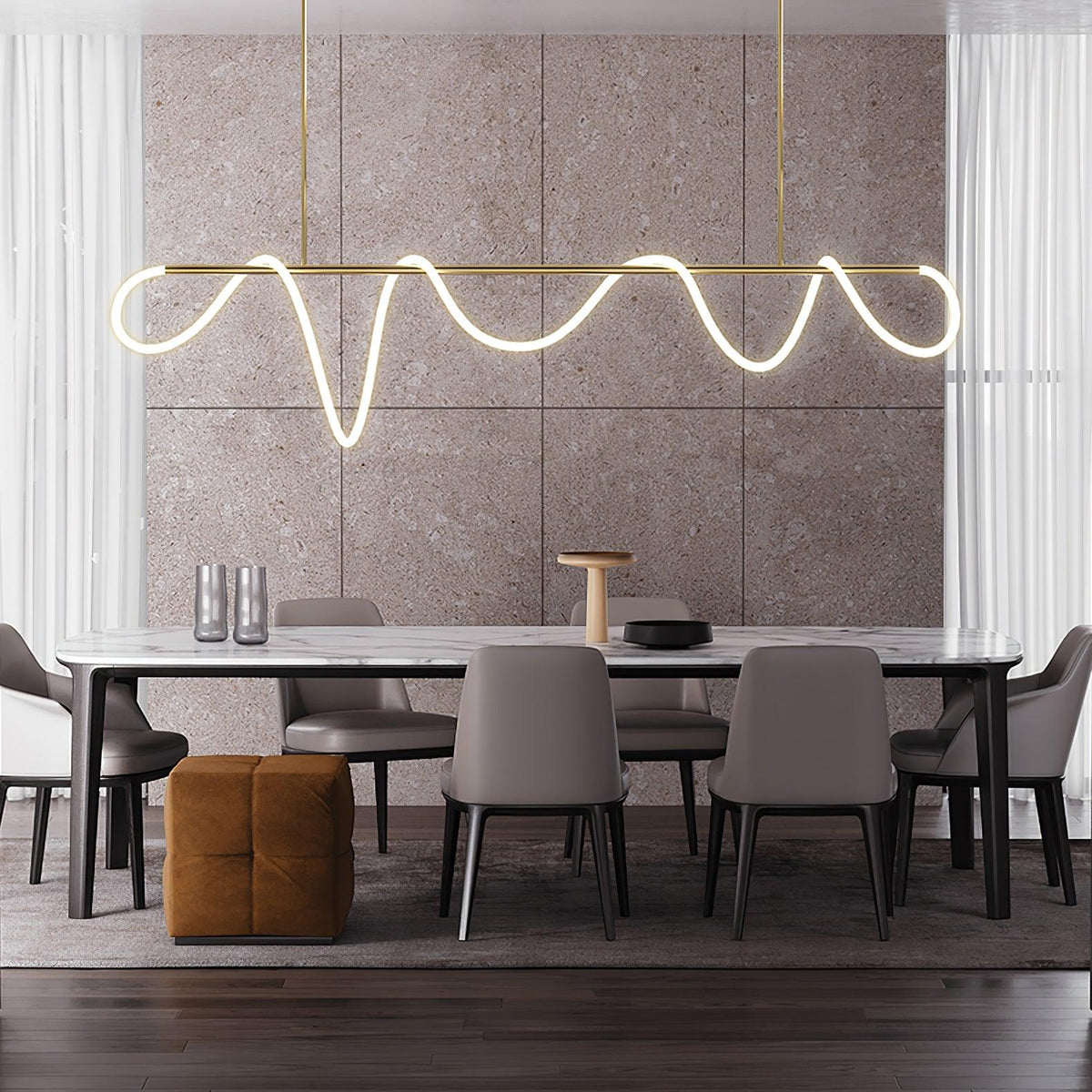 Vocor lámpara de araña Flexible Silicona Curva moderna Elegante