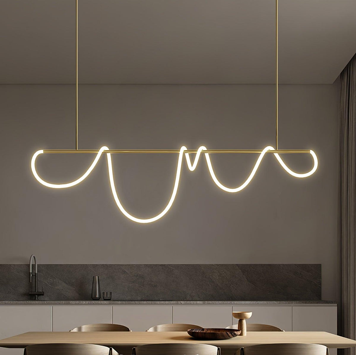 Vocor lámpara de araña Flexible Silicona Curva moderna Elegante