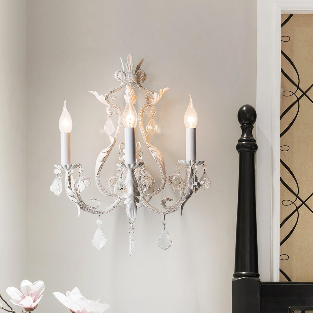 Xeldes aplique de pared tradicional de cristal