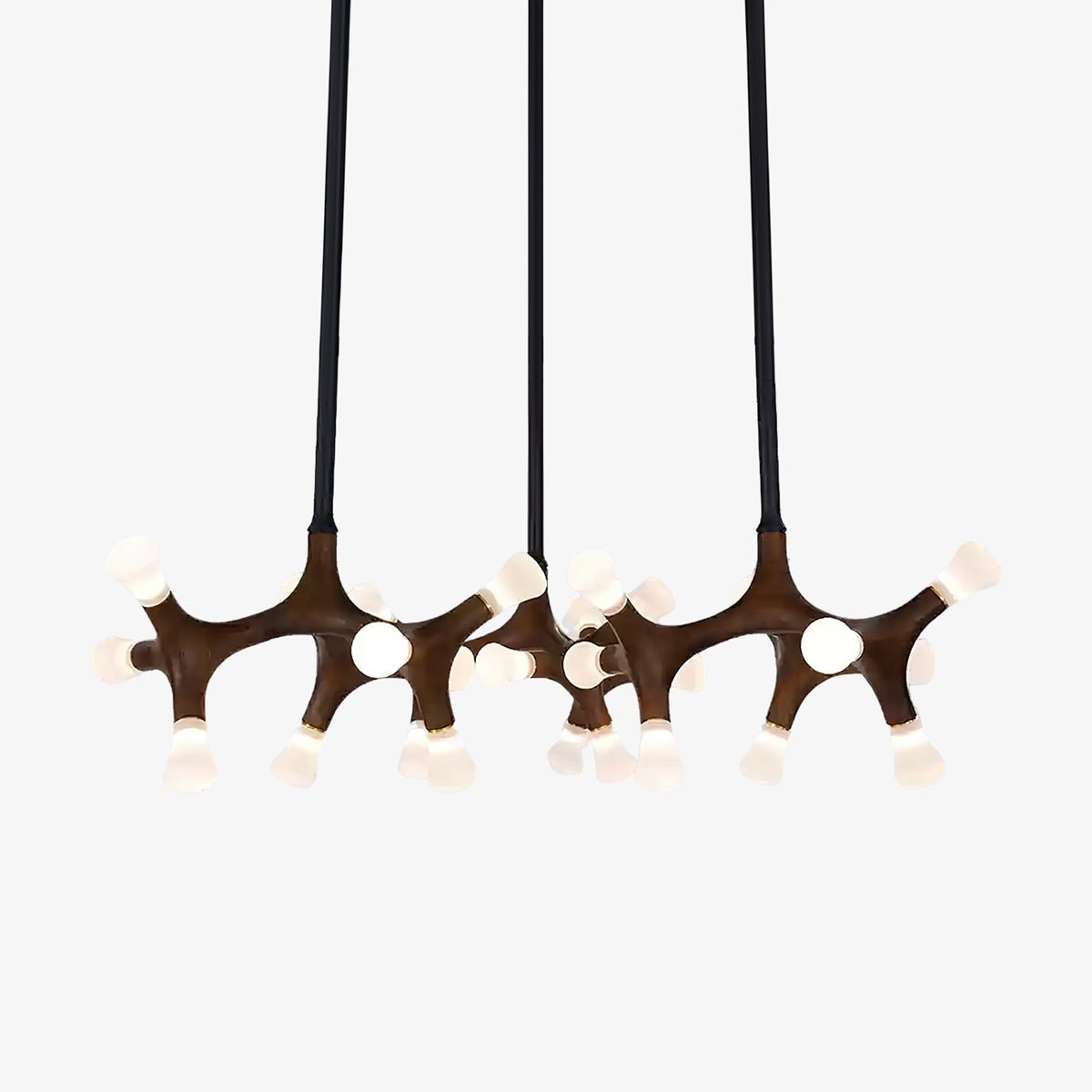 Mynorila lámpara colgante con diseño de rama y estructura de madera