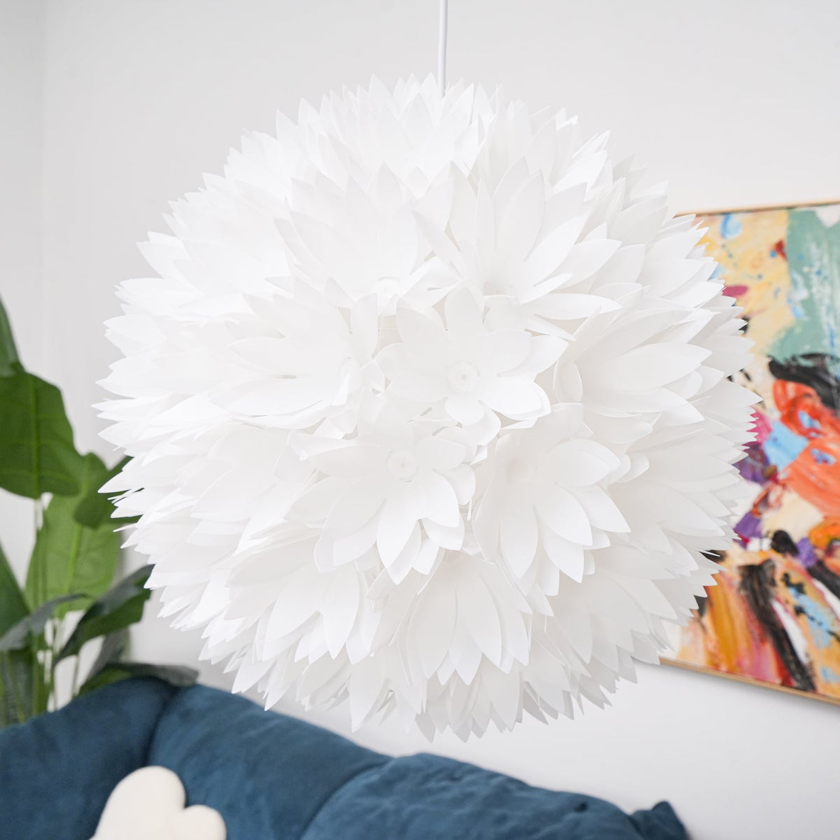 Renuiella lámpara colgante de bola floral nórdica artística