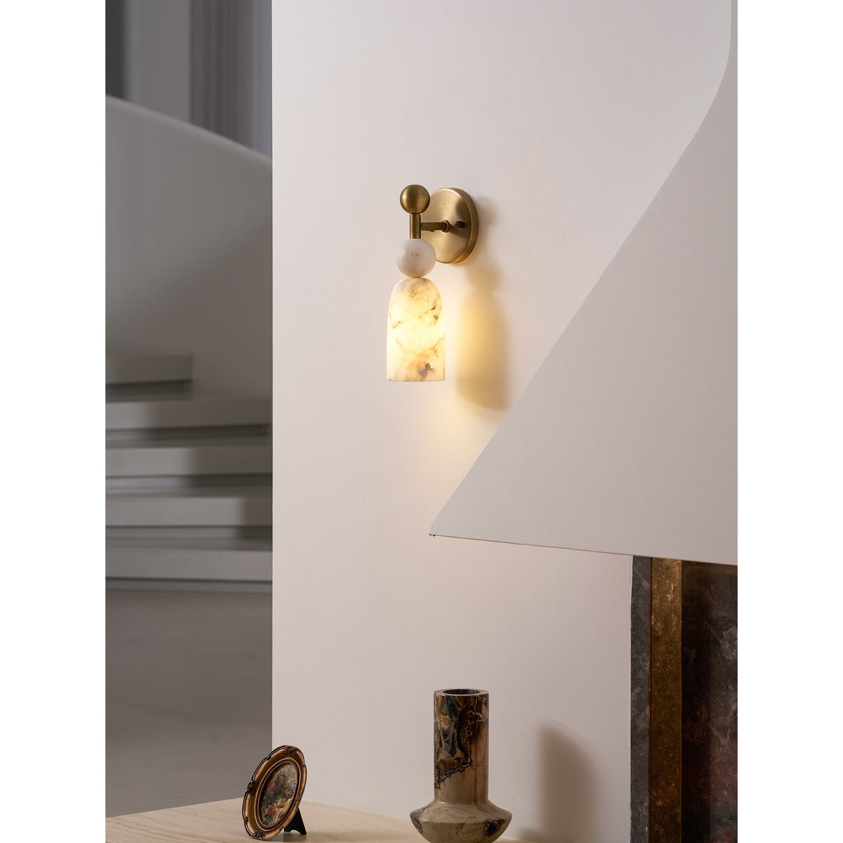 Serafin aplique de pared de alabastro