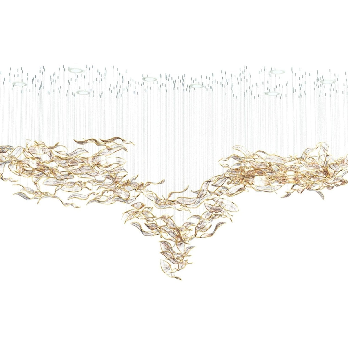 Velelora lámpara de araña Cascading Leaf Luxe
