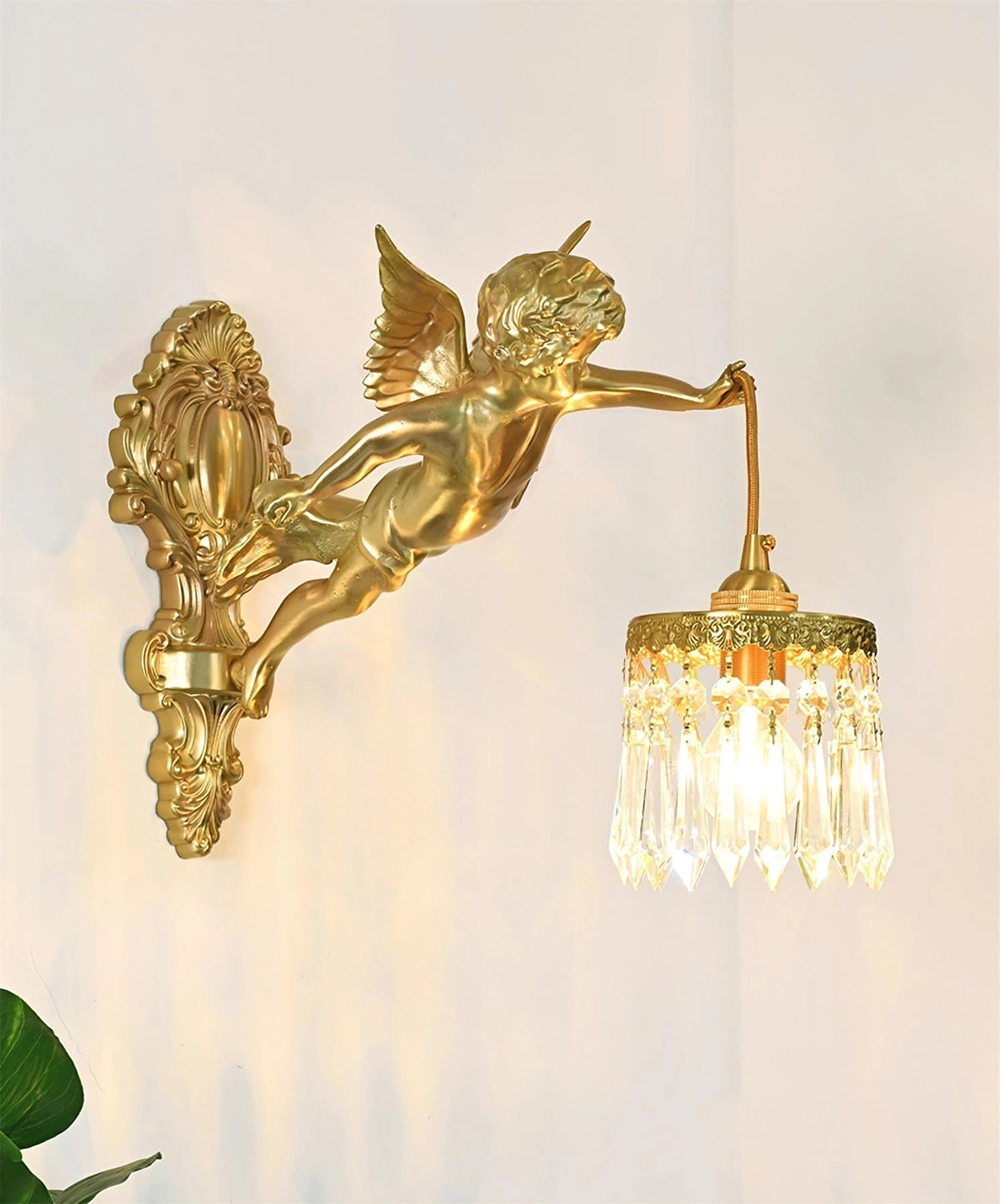 Bex aplique de pared Flying Angel de vidrio
