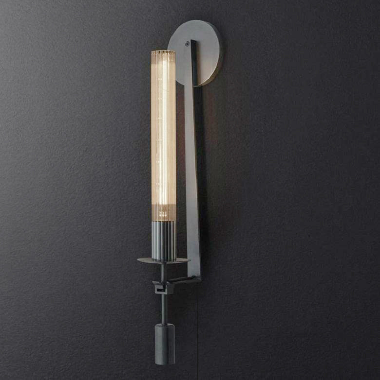 Ceshaisra aplique de pared en latón con vidrio y enchufe enchufable