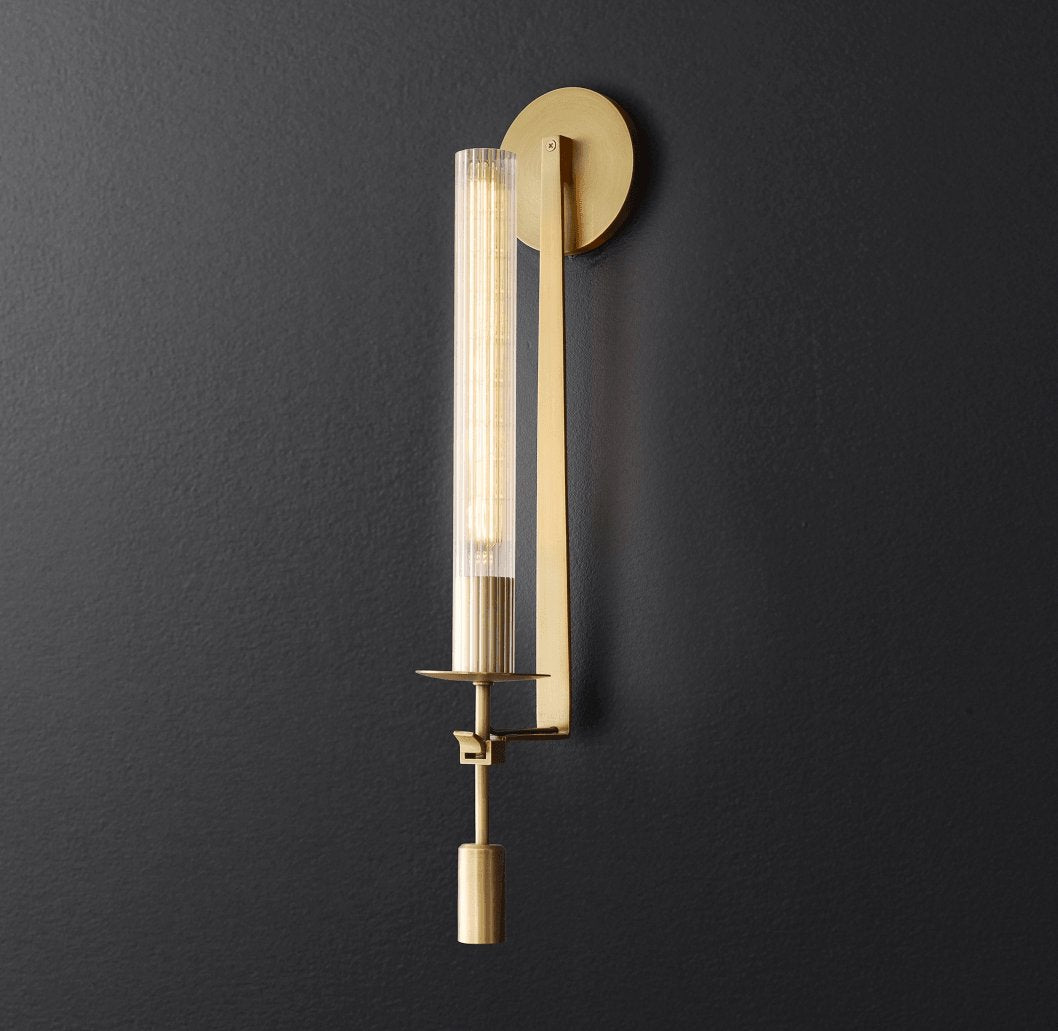 Ceshaisra aplique de pared en latón con vidrio y enchufe enchufable