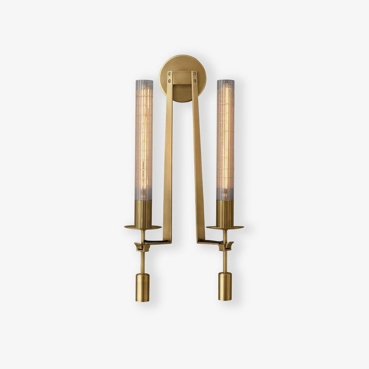 Veloora aplique de pared minimalista en latón con vidrio esmerilado