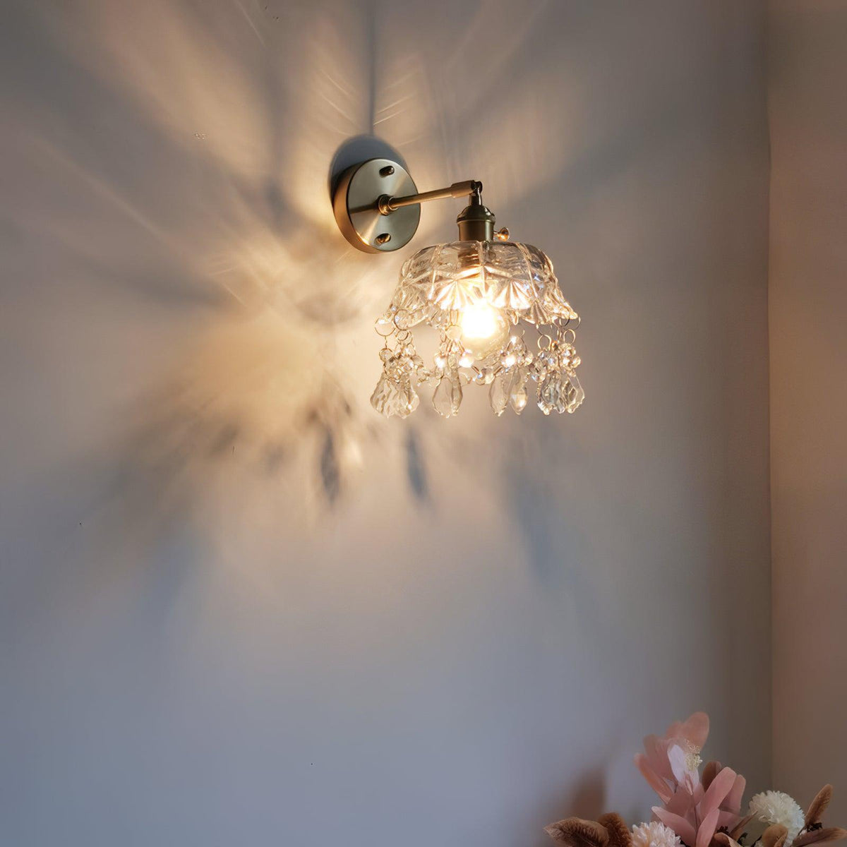 Baleno aplique de pared de lujo con borlas francesas de estilo postmoderno en cristal