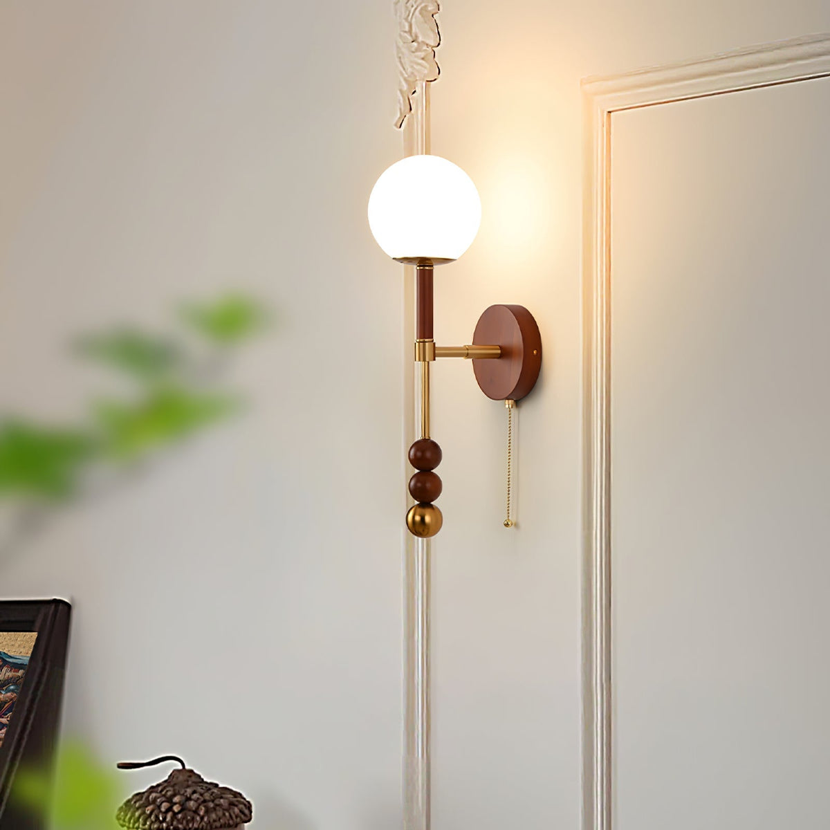 Hilda aplique de pared Roma elegancia de madera