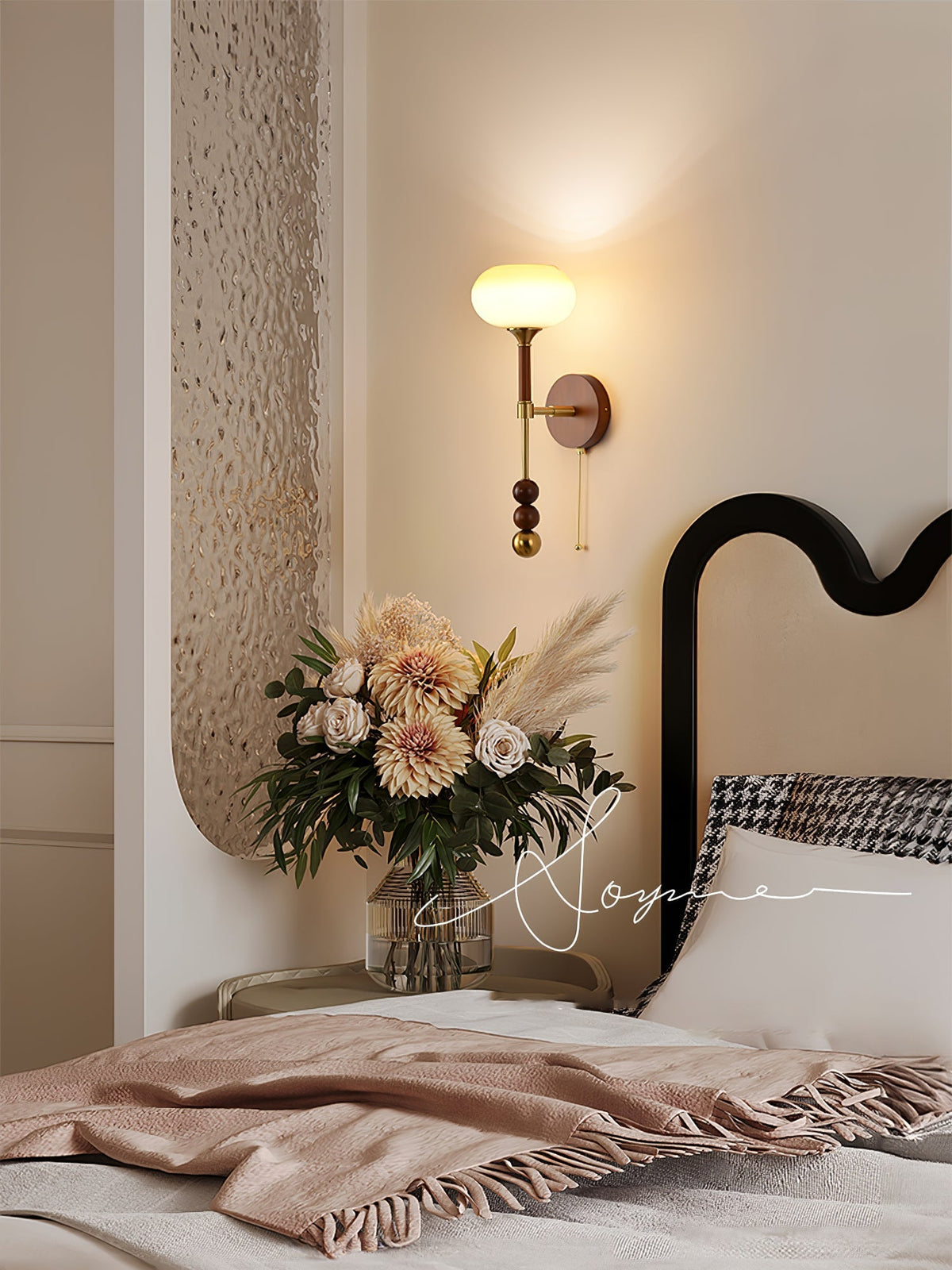 Hilda aplique de pared Roma elegancia de madera