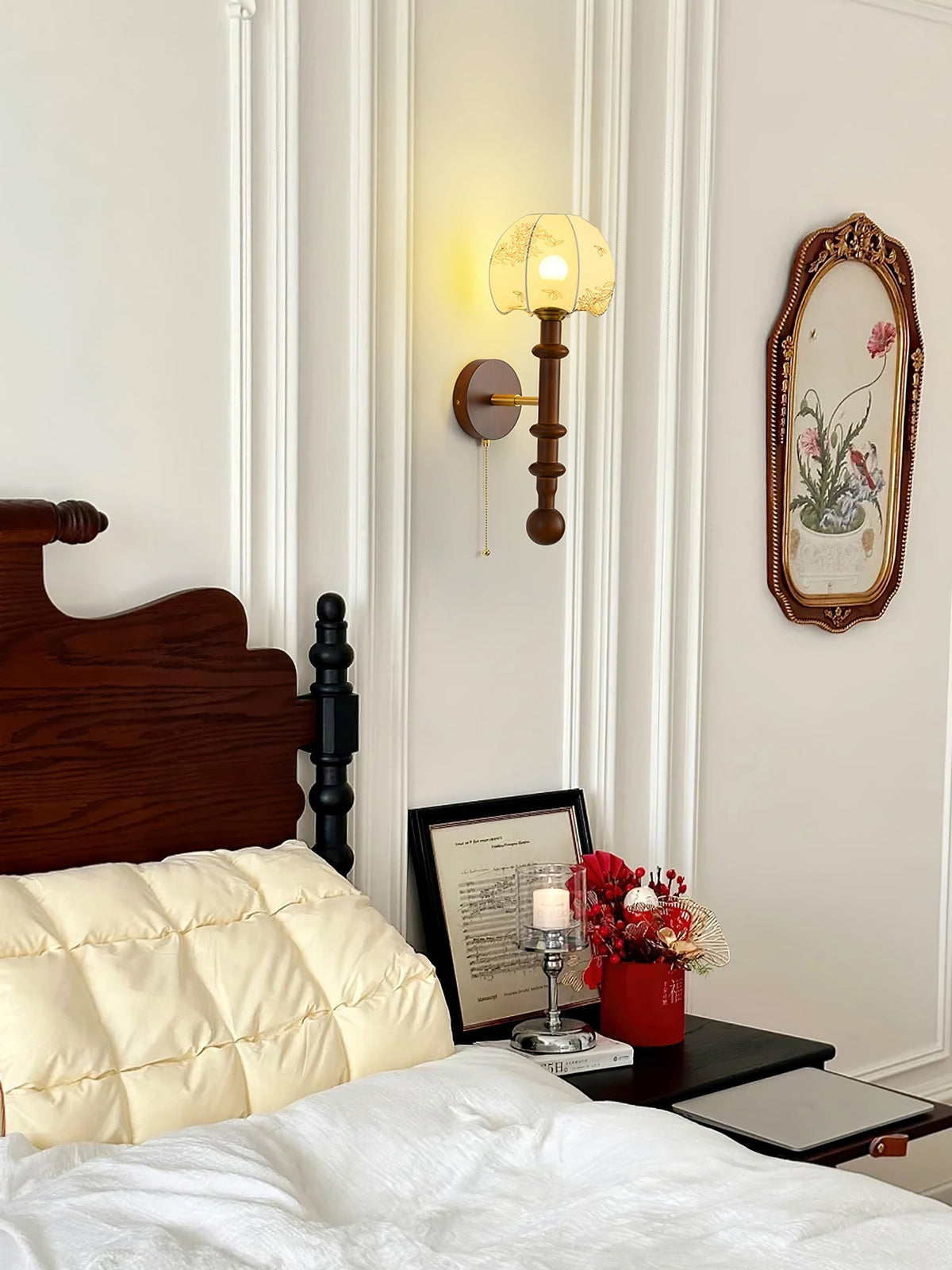 Hilda aplique de pared Roma elegancia de madera