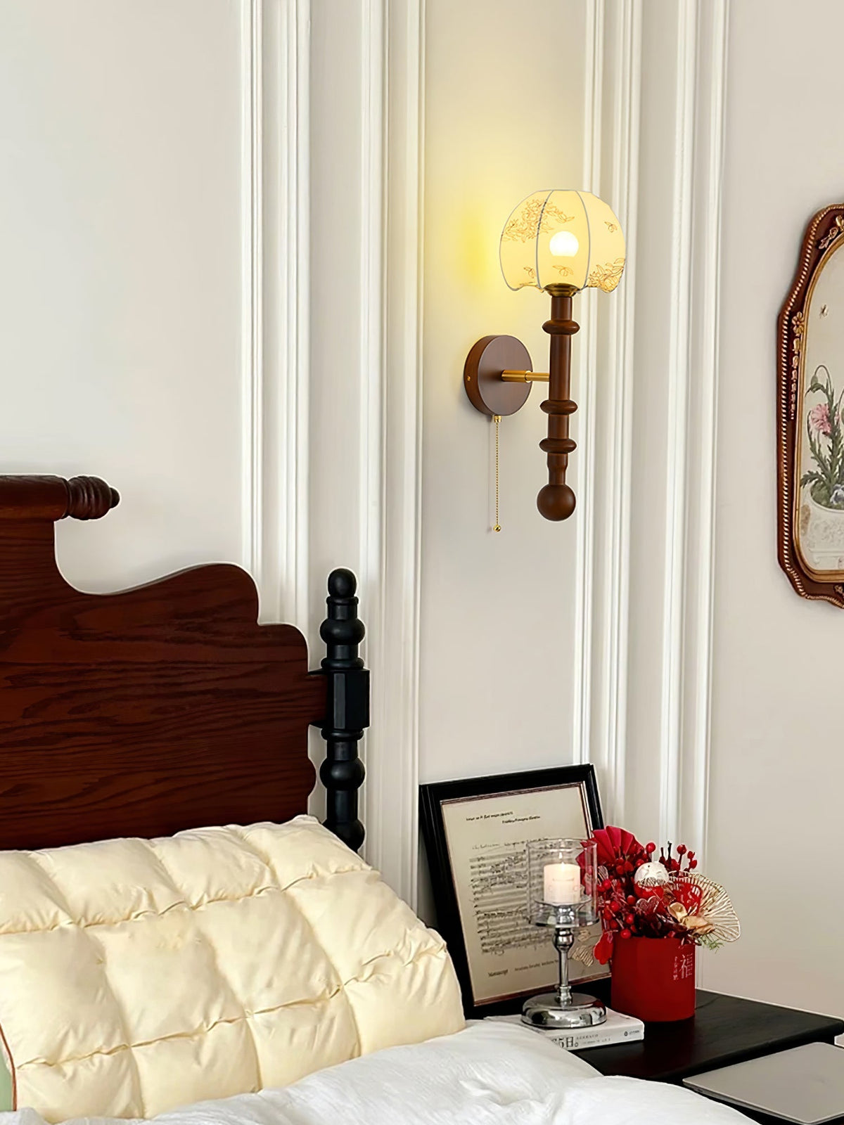 Hilda aplique de pared Roma elegancia de madera